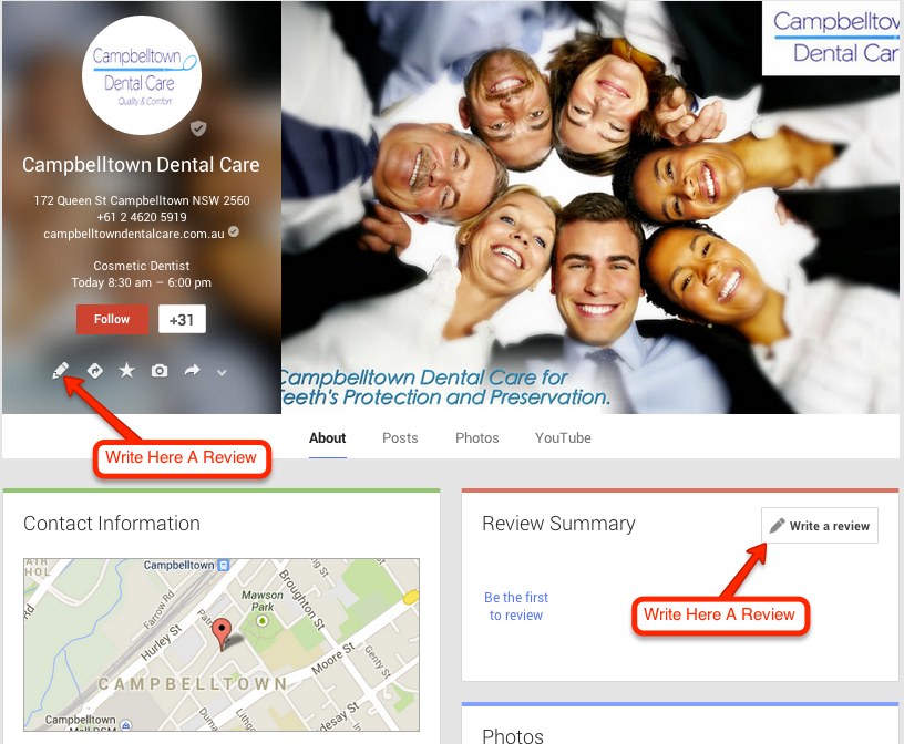 Campbelltown Dental Care Google+ Reviews